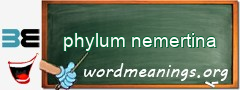 WordMeaning blackboard for phylum nemertina